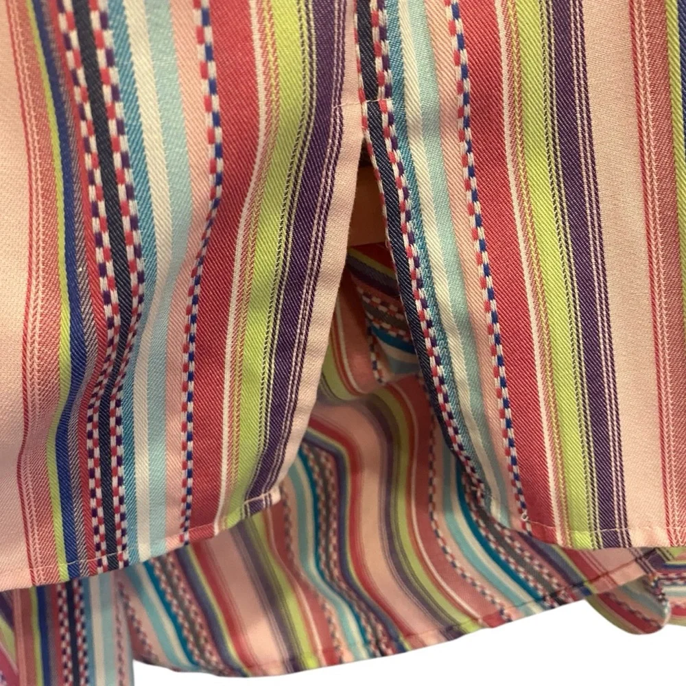 NWOT Women’s Foxcroft Multi Stripe Casual Button Down Long Sleeve Shirt Sz 14 - Picture 4 of 13